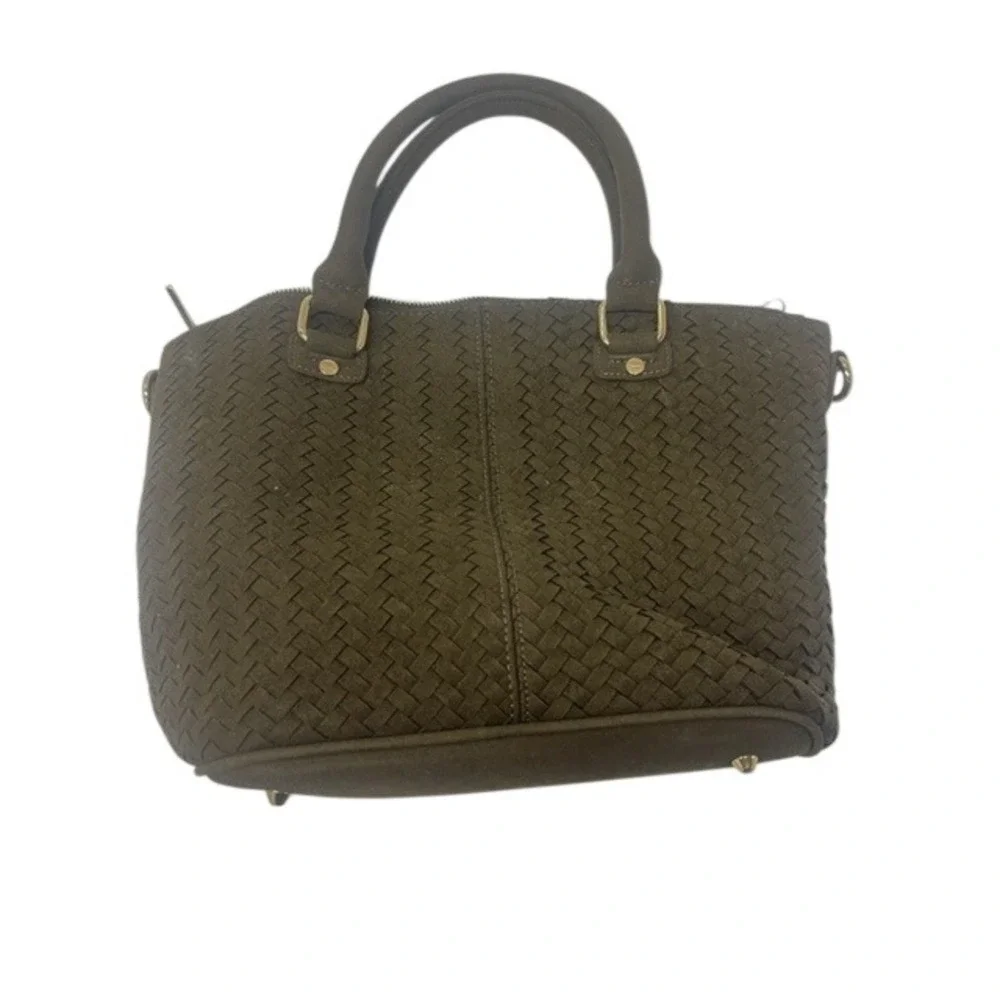 DEUX LUX Suede Woven Tote Bag Dark Brown Shoulder‎ Handbag